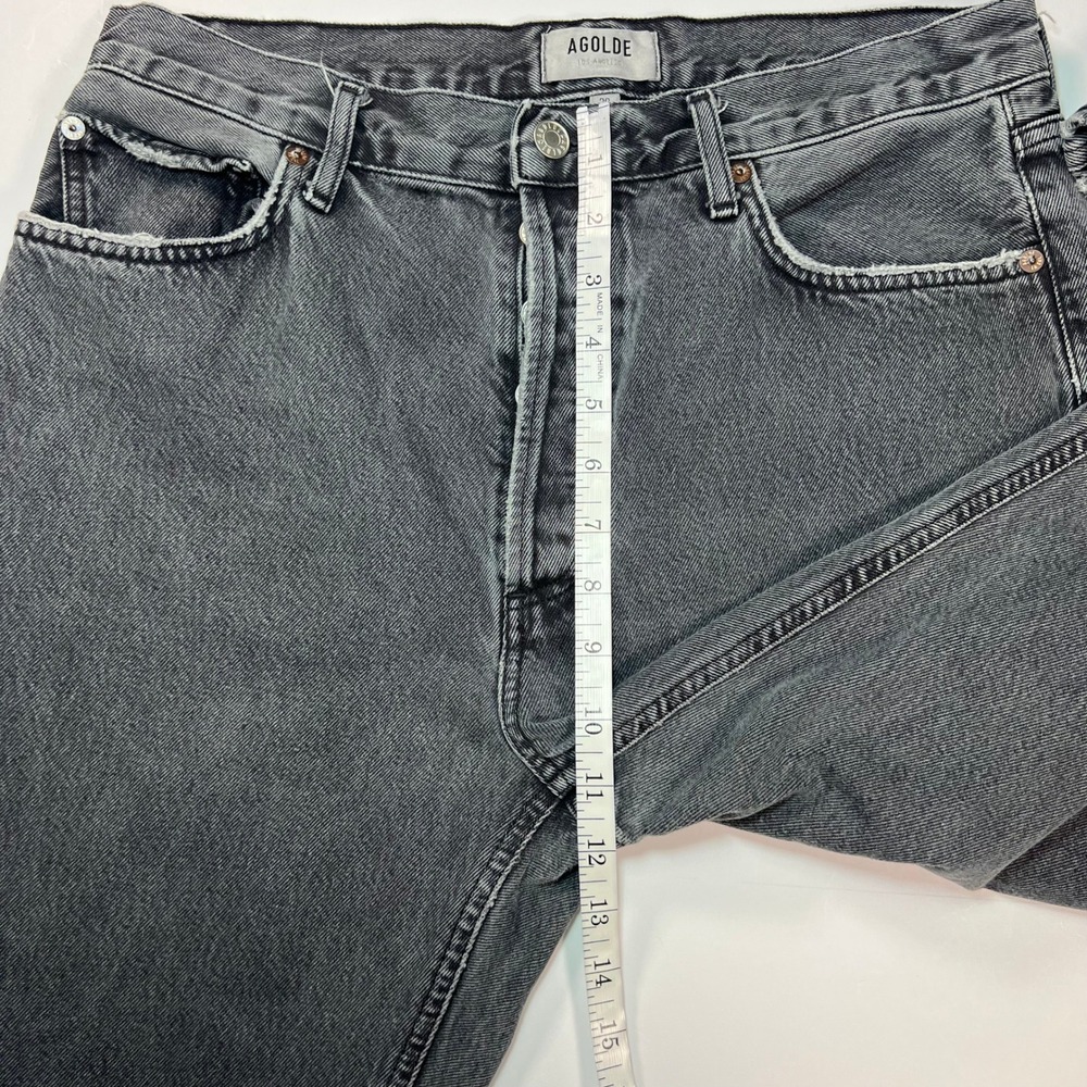 AGOLDE 90's Pinch Waist Jeans Womens 30 Black High Rise Straight Leg Edgy Cotton - Picture 6 of 11